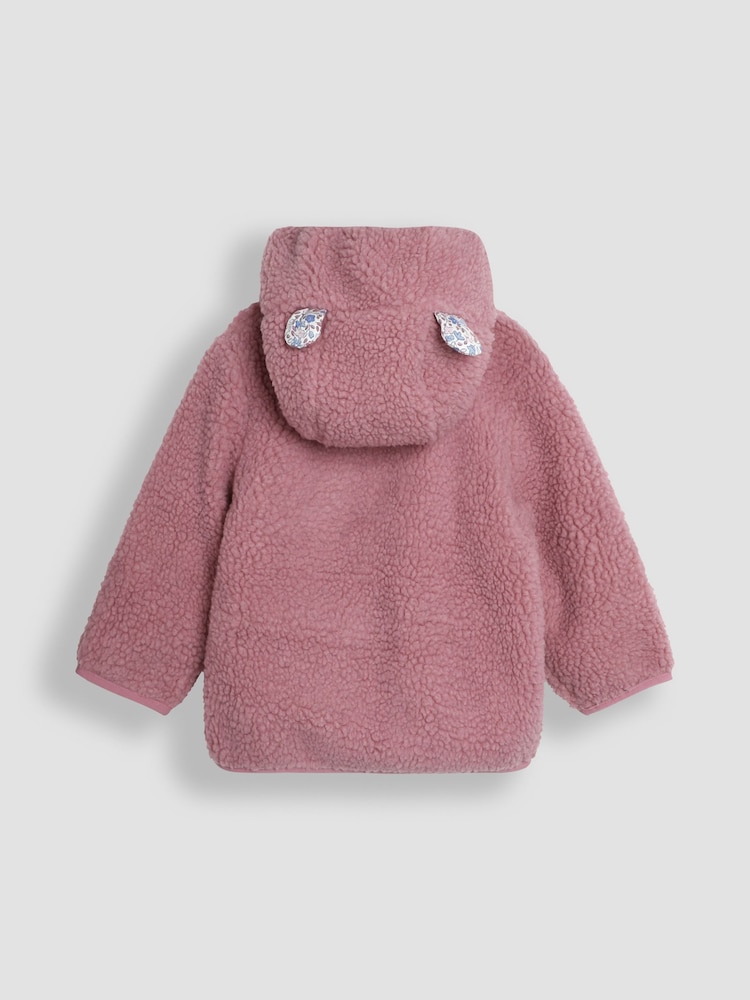 JoJo Maman Bébé Pink Mouse Reversible Hooded Teddy Fleece - Image 5 of 7