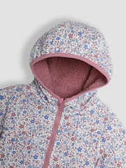 JoJo Maman Bébé Pink Mouse Reversible Hooded Teddy Fleece - Image 6 of 7