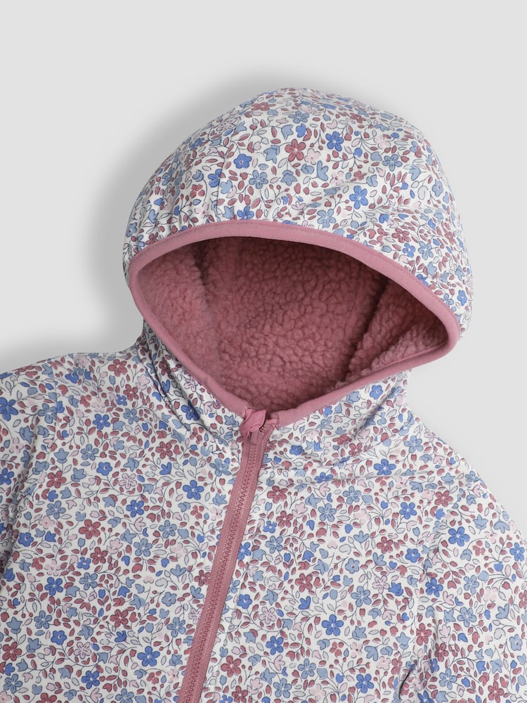 JoJo Maman Bébé Pink Mouse Reversible Hooded Teddy Fleece - Image 6 of 7