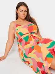 Yours Curve Pink Frilled Hem Dress - Image 5 of 5