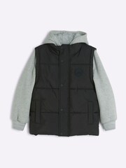 River Island Black Boys Hybrid Gilet - Image 1 of 4