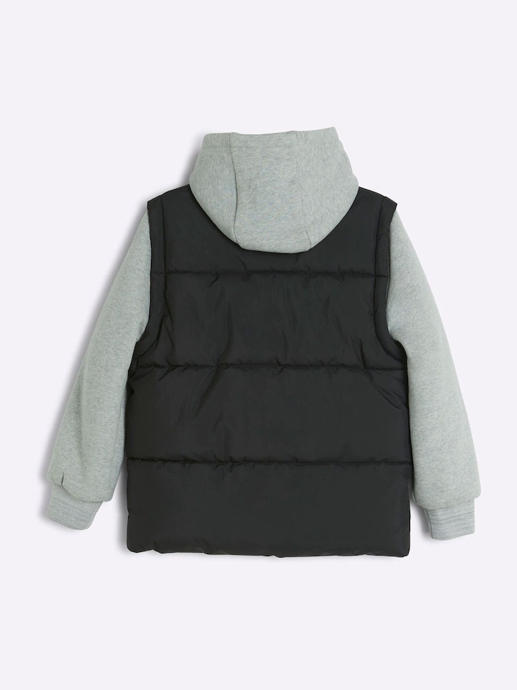 River Island Black Boys Hybrid Gilet - Image 2 of 4