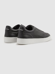 Reiss Black Cruz Grained Leather Elasticated Lace Trainers - Image 4 of 5