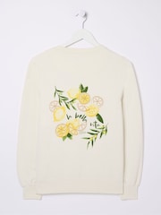 FatFace Eve Natural Lemons Crew Sweatshirt - Image 6 of 6