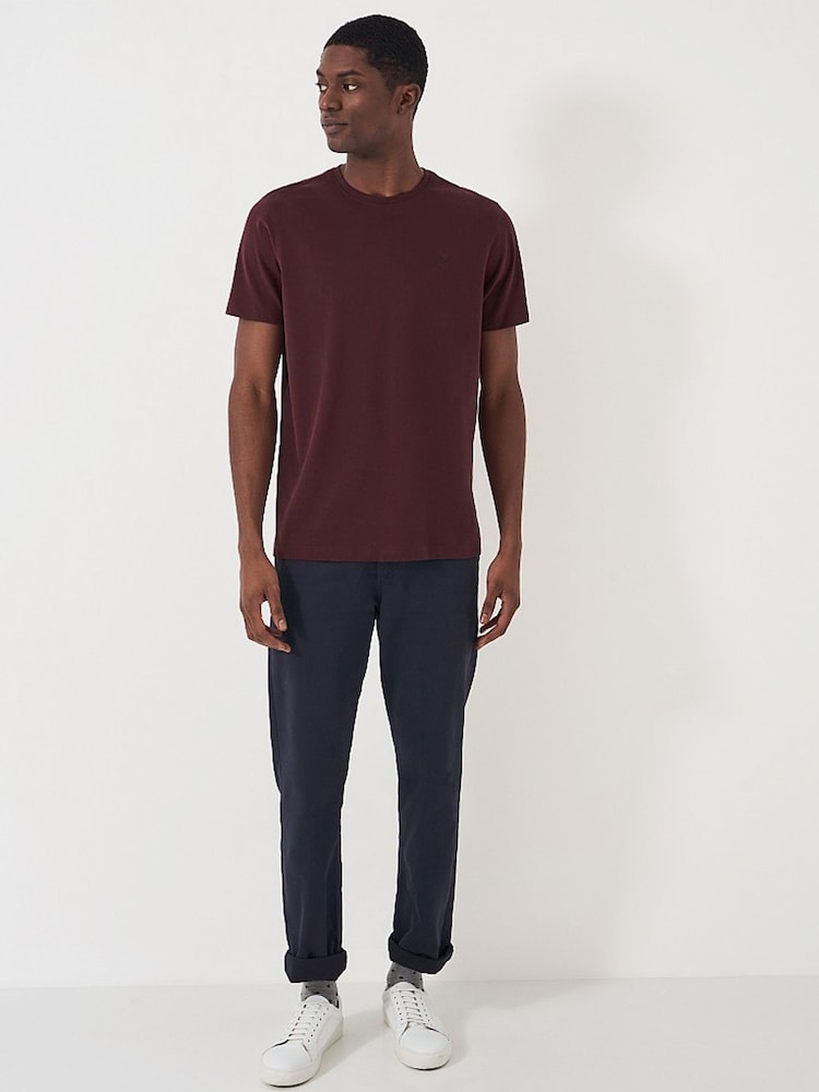 Crew Clothing Red Plain 100% Cotton Classic T-Shirt - Image 1 of 4