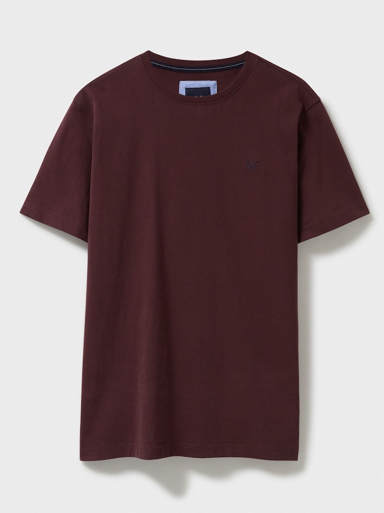 Crew Clothing Red Plain 100% Cotton Classic T-Shirt - Image 4 of 4