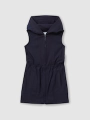 Reiss Navy Talli 9-13 yrs Shell Hooded Dress - Image 2 of 5
