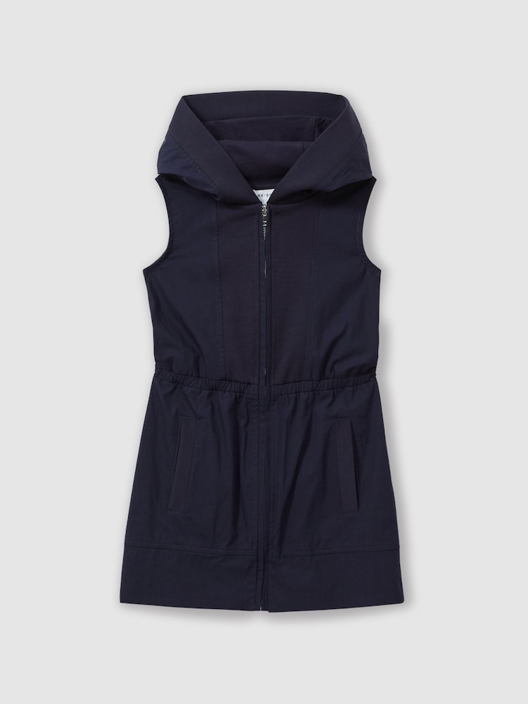 Reiss Navy Talli 9-13 yrs Shell Hooded Dress - Image 2 of 5