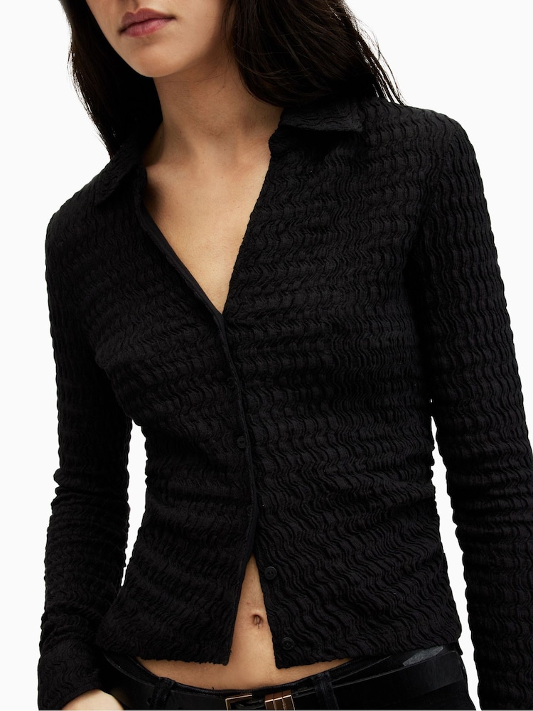 Zwart - AllSaints Charli Shirt - Image 5 of 6