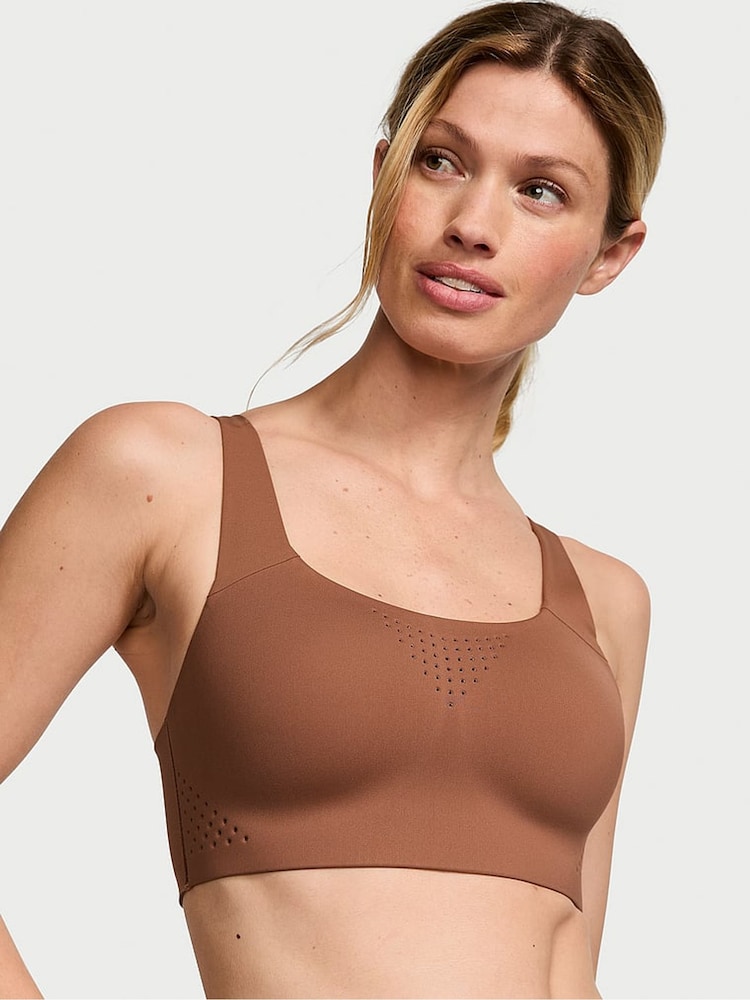 Victoria's Secret Caramel Brown Back Close Featherweight Max High Support Sports Bra - Image 1 of 4