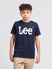 Lee Blue Boys Wobbly Graphic Print 100% Cotton T-Shirt - Image 3 of 9