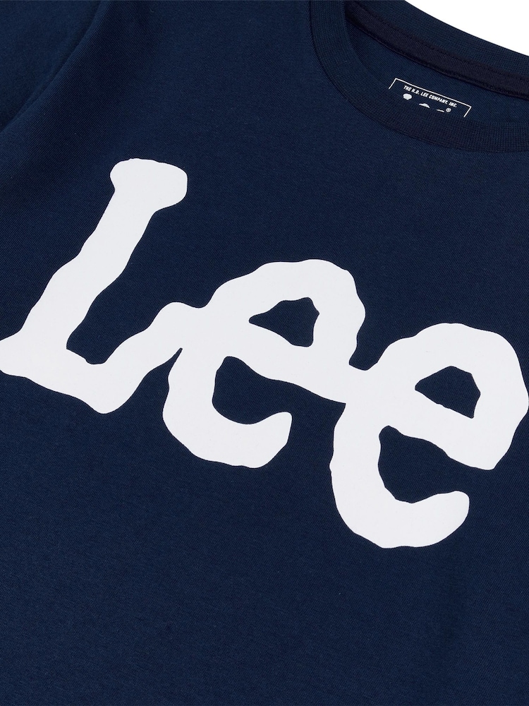 Lee Blue Boys Wobbly Graphic Print 100% Cotton T-Shirt - Image 9 of 9