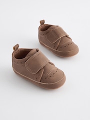 Marrón tostado - Zapato Oxford de bebé con velcro (0-24 meses) - Imagen 1 de 5