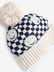 Neutral Check Smile Hat, Scarf And Mittens Set (3mths-10yrs) - Image 3 of 4