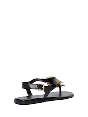 Dune London Black Linaria Flower Toe Post  Sandals - Image 5 of 6