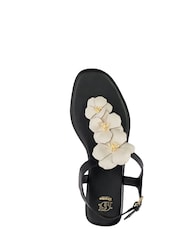 Dune London Black Linaria Flower Toe Post  Sandals - Image 6 of 6