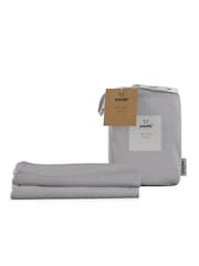 Panda London Set of 2 Quiet Grey Kids Bamboo Viscose Fitted Cotbed Fitted Sheets - Image 1 of 3