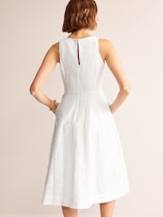 Boden White Petite Carla 100% Linen Midi Dress - Image 3 of 5