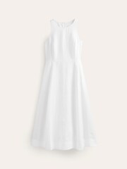 Boden White Petite Carla 100% Linen Midi Dress - Image 5 of 5