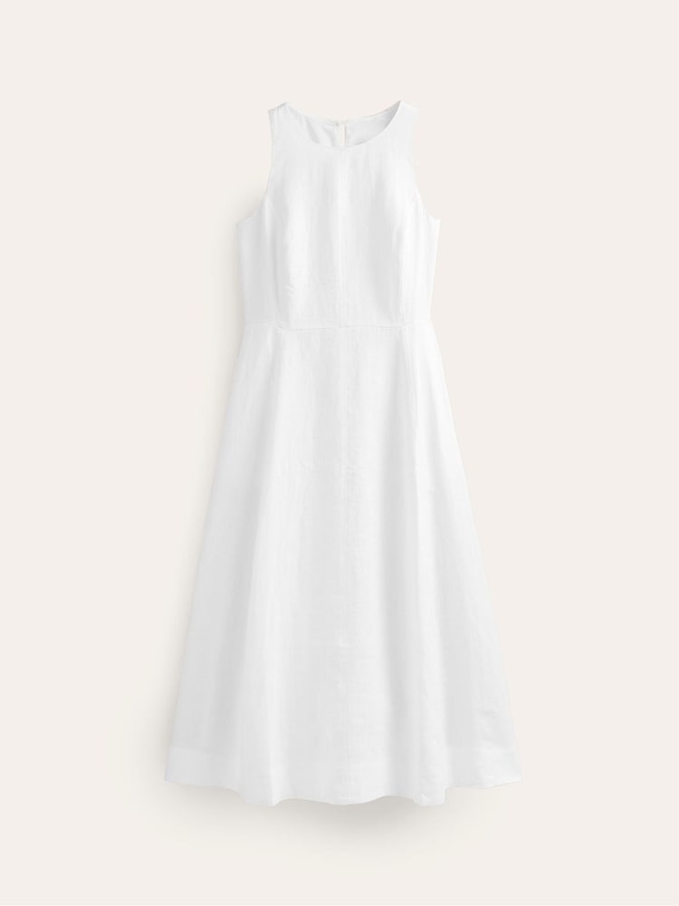 Boden White Petite Carla 100% Linen Midi Dress - Image 5 of 5