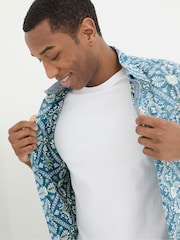 FatFace Blue Short Sleeve Large Tile Print Shirt - Image 3 of 5