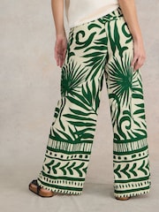 White Stuff Green Lucinda EcoVero™ Wide Trousers - Image 2 of 7