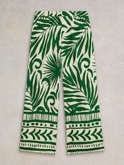 White Stuff Green Lucinda EcoVero™ Wide Trousers - Image 5 of 7