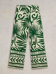 White Stuff Green Lucinda EcoVero™ Wide Trousers - Image 6 of 7