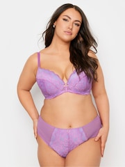 Yours Curve Purple Liza Lace Padded Bra - Image 1 of 5