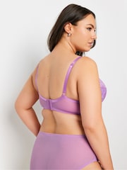 Yours Curve Purple Liza Lace Padded Bra - Image 2 of 5
