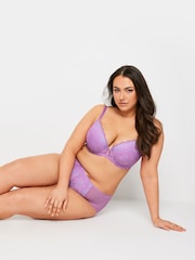 Yours Curve Purple Liza Lace Padded Bra - Image 3 of 5