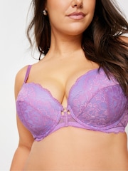 Yours Curve Purple Liza Lace Padded Bra - Image 4 of 5