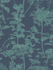 Graham & Brown Blue Esther Teal Wallpaper Sample - Image 2 of 3