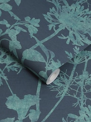 Graham & Brown Blue Esther Teal Wallpaper Sample - Image 3 of 3