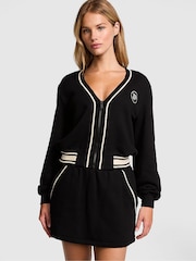 Victoria's Secret PINK Black Fleece Cardigan - Image 1 of 4