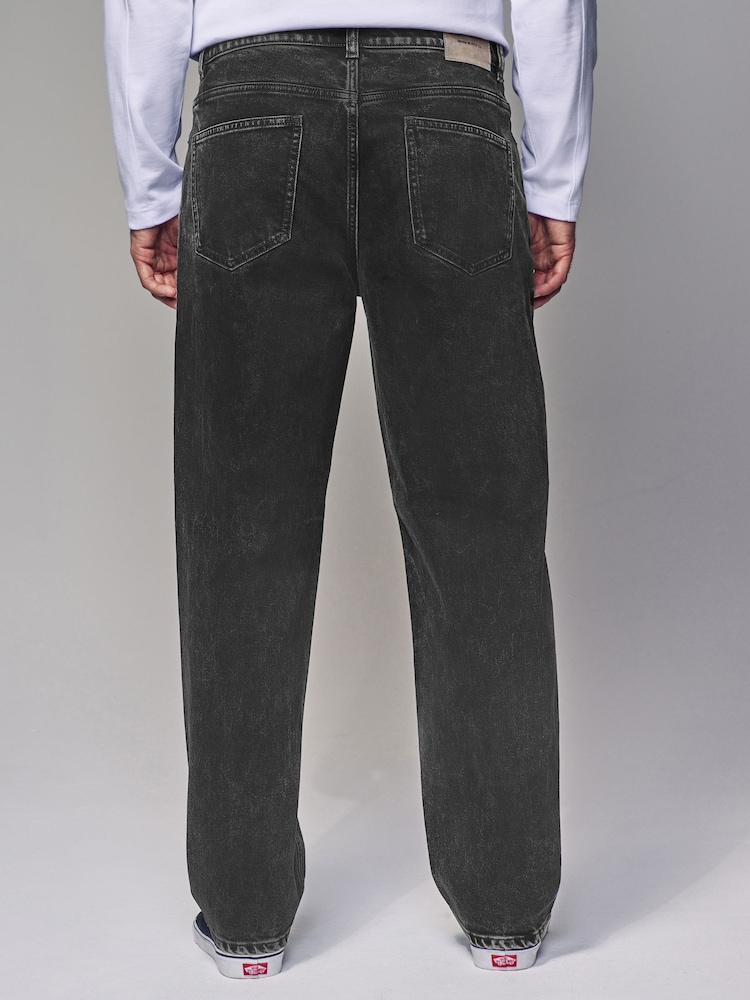 Black Acid Washed - Jeansy w stylu vintage ze stretchem - Image 1 of 9