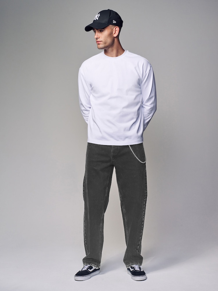 Black Acid Washed - Jeansy w stylu vintage ze stretchem - Image 2 of 9