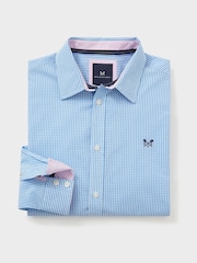 Crew Clothing Blue 100% Cotton Gingham Shirt - Image 4 of 4