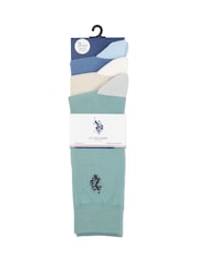 U.S. Polo Assn. Blue/Natural/Green Mens Smart Socks 3 Pack - Image 2 of 3