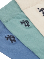 U.S. Polo Assn. Blue/Natural/Green Mens Smart Socks 3 Pack - Image 3 of 3