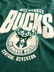 Green Milwaukee Bucks NBA Licensed 100% Cotton T-Shirt (3-16yrs) - Image 3 of 3