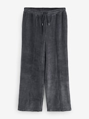 Slate Grey Velvet Soft Touch Jersey Wide Leg Co-Ord Jogger Trousers - Image 5 of 6