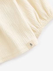 Cream Long Sleeve Gathered Neck Blouse (3mths-7yrs) - Image 3 of 3