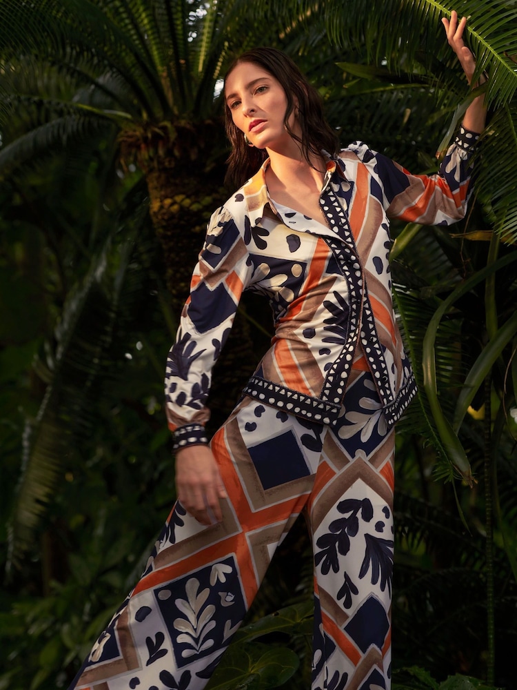 Monsoon Black Print Cadenza Jersey Shirt - Image 1 of 1