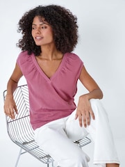 Dusk Pleat Detail 100% Cotton Top - صورة 1 من 5