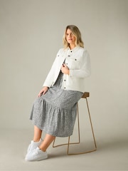 Live Unlimited Cream Curve Denim Jacket - Image 1 of 6