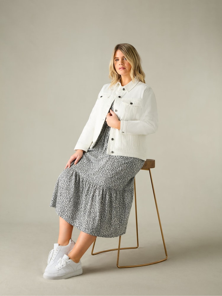Live Unlimited Cream Curve Denim Jacket - Image 1 of 6