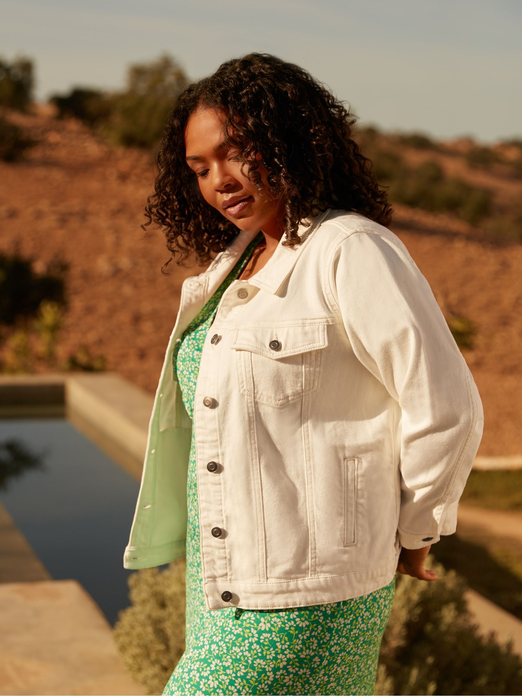 Curve denim jacket top