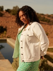Live Unlimited Cream Curve Denim Jacket - Image 5 of 6