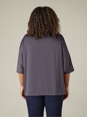 Live Unlimited Grey Curve Satin Tie Front Cover-Up - Image 5 of 7